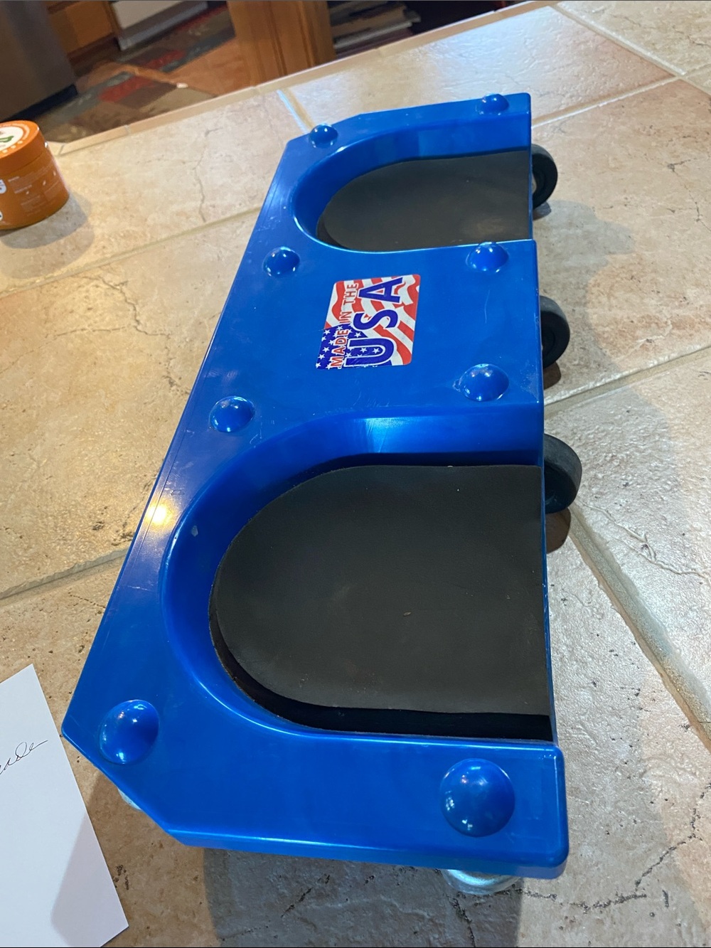 Blue Rolling knee Dolly with USA Sticker